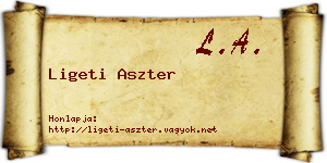 Ligeti Aszter névjegykártya